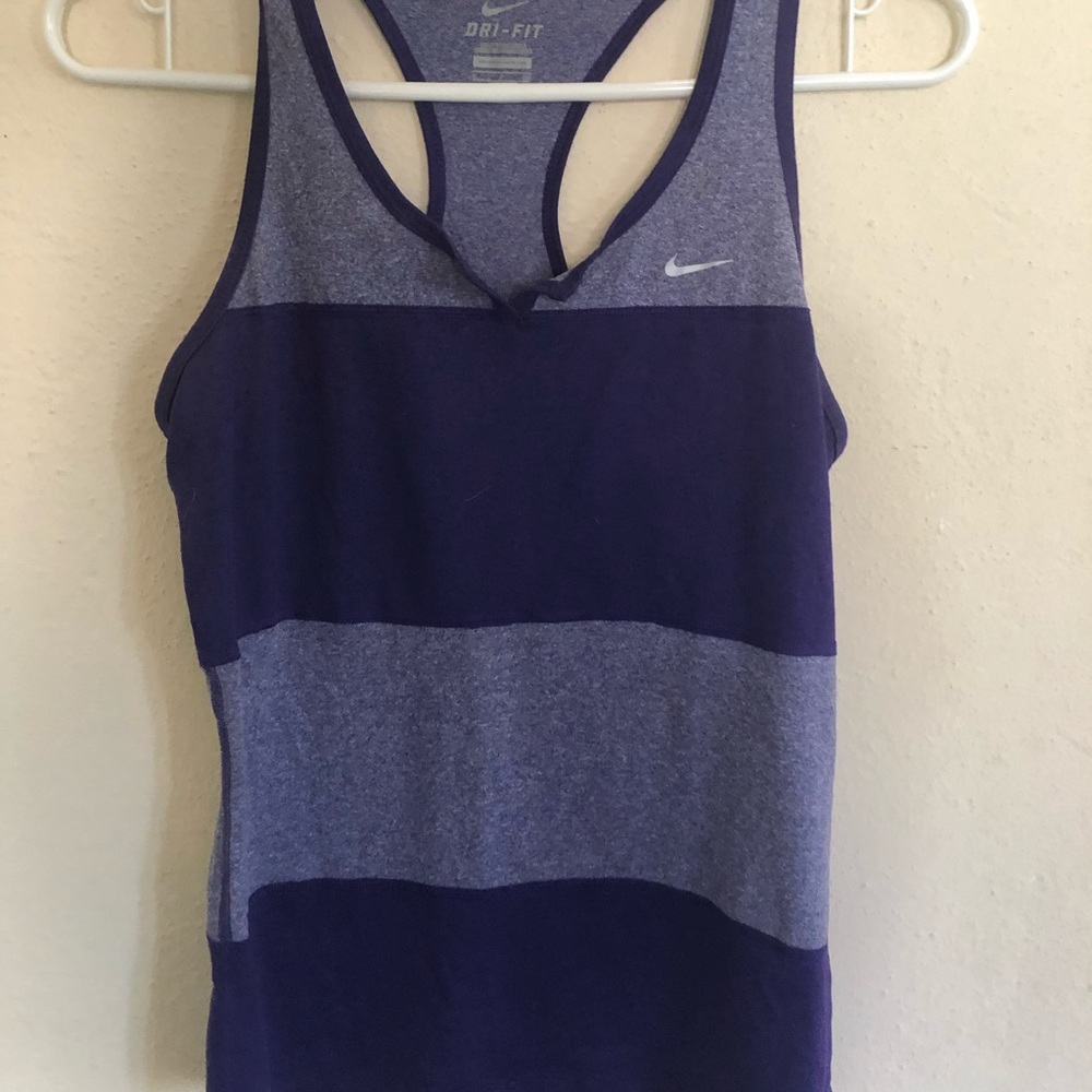 purple striped Nike tank top